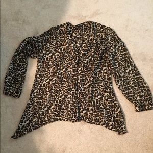 Leopard print button down